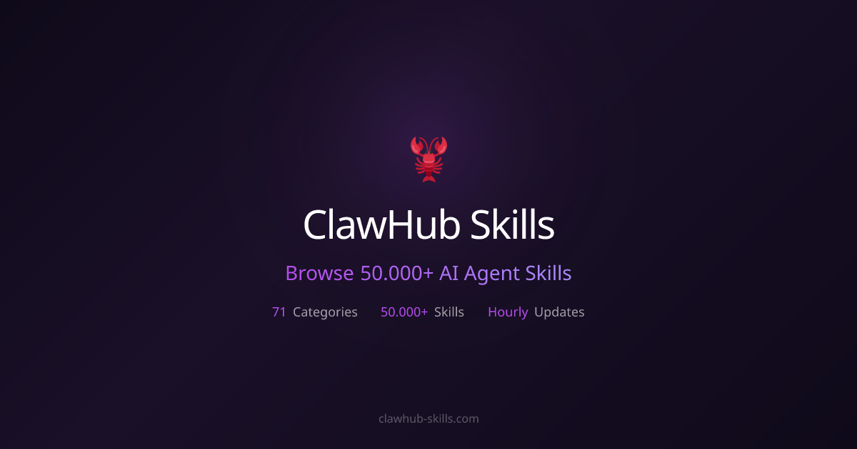 ClawHub Skills Lib — Browse 60,000+ AI Agent Skills | Free Directory